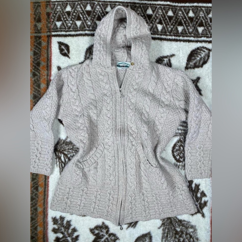 Aran Crafts Ireland Merino Wool Zip Hoodie – Women’s M